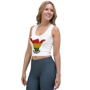 Rasta Shaka Crop Top Tank - White