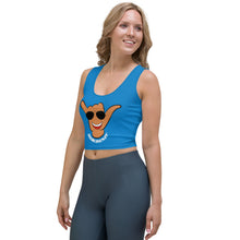 Load image into Gallery viewer, Braddah Shaka Blue Crop Tank