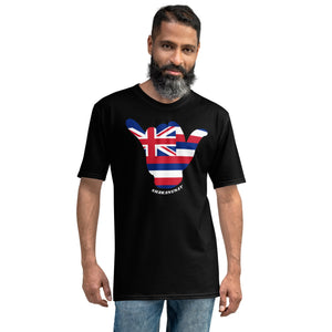 Hawai'i Flag Shaka Black T - Hawai'i Back