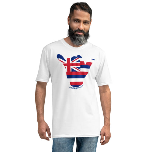 Hawai'i Flag Shaka White T - Hawai'i Back