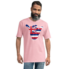 Load image into Gallery viewer, Hawai&#39;i Flag Shaka Pink T - Hawai&#39;i Back