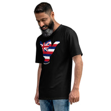 Load image into Gallery viewer, Hawai&#39;i Flag Shaka Black T - Hawai&#39;i Back