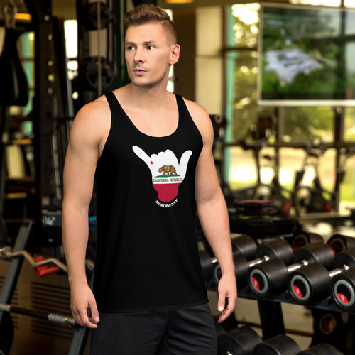 California Shaka Black Tank