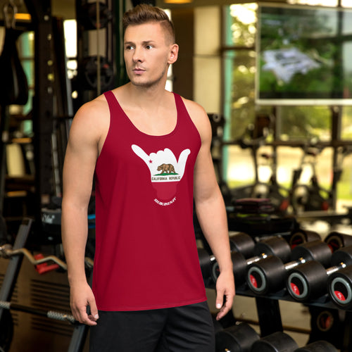 California Shaka Red Tank