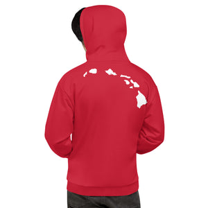 Wahine Shaka Red Hoodie - Hawai'i Back
