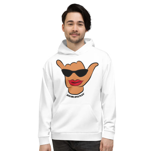 Wahine Shaka White Hoodie - Hawai'i Back