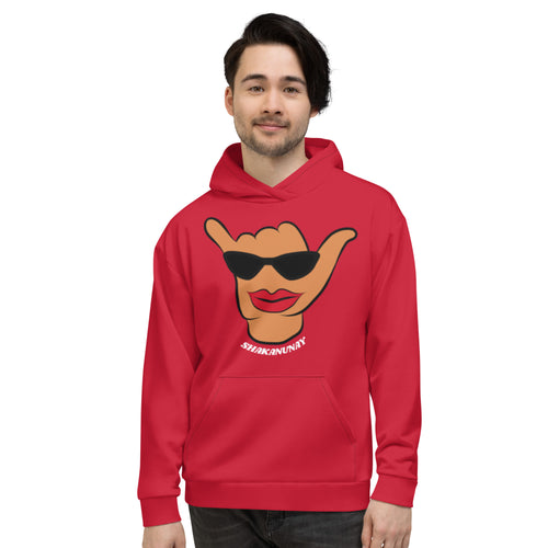 Wahine Shaka Red Hoodie - Hawai'i Back