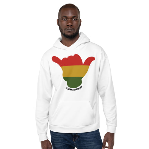 Rasta Shaka White Hoodie - Hawai'i Back
