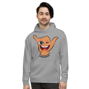 Wink Shaka Grey Hoodie- Hawai'i Back
