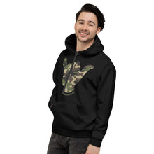 Load image into Gallery viewer, Camo Shaka Black Hoodie - Hawai&#39;i Back