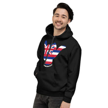 Load image into Gallery viewer, Hawai&#39;i Flag Shaka Black Hoodie - Hawai&#39;i Back