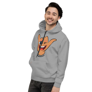 Wink Shaka Grey Hoodie- Hawai'i Back