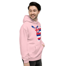 Load image into Gallery viewer, Hawai&#39;i Flag Shaka Pink Hoodie - Hawai&#39;i Back