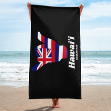 Load image into Gallery viewer, Hawai&#39;i Flag Shaka Towel - Black