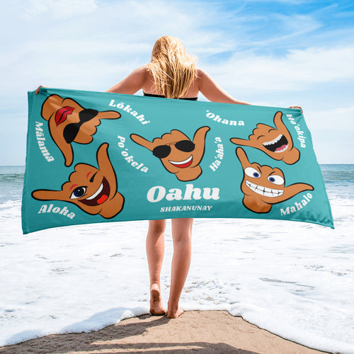Oahu Values Towel - Turquoise