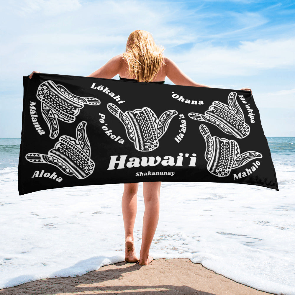 Hawai'i Tribal Black Towel