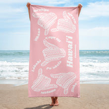 Load image into Gallery viewer, Hawai&#39;i Tribal Pink Towel