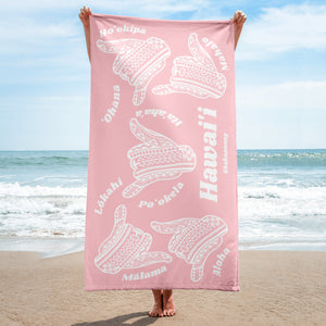 Hawai'i Tribal Pink Towel