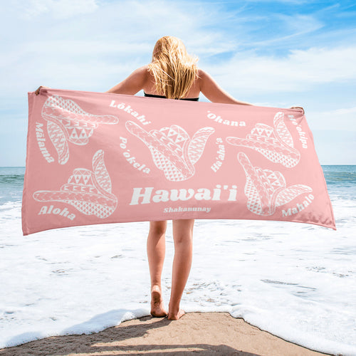 Hawai'i Tribal 2.0 Pink Towel